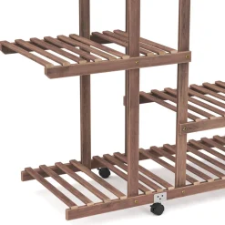 Pflanzenregal Holz 114 x 33 x 80 cm natur