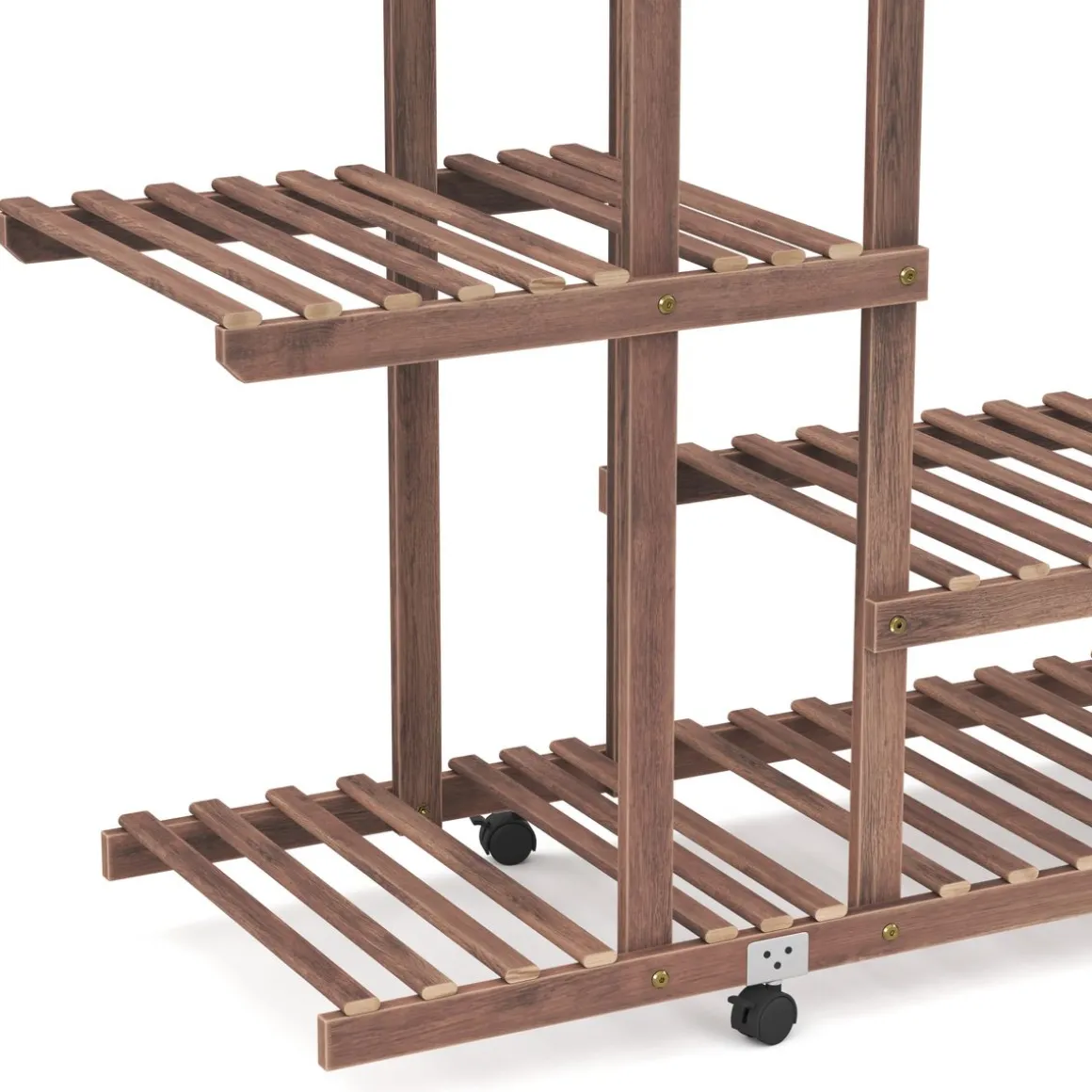 Pflanzenregal Holz 114 x 33 x 80 cm natur