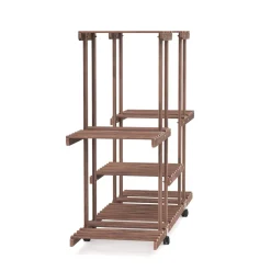 Pflanzenregal Holz 114 x 33 x 80 cm natur