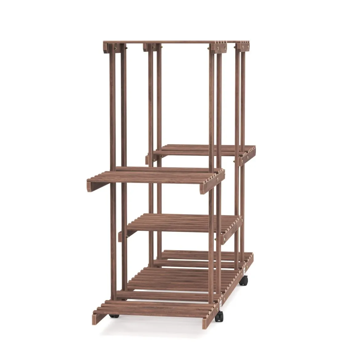 Pflanzenregal Holz 114 x 33 x 80 cm natur