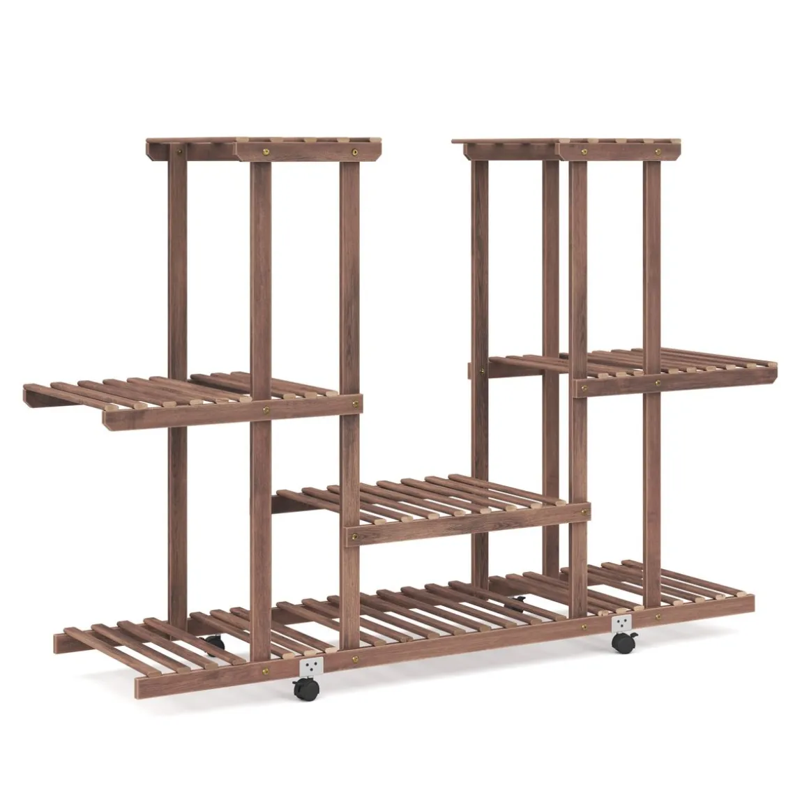 Pflanzenregal Holz 114 x 33 x 80 cm natur