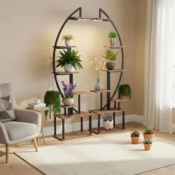 Pflanzenregal Vintage BONITA mit Licht 55 x 166 cm 2er Set