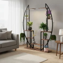Pflanzenregal Vintage BONITA mit Licht 61 x 157 cm 2er Set
