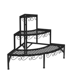 Pflanzenregal 87 x 60 x 60 cm schwarz