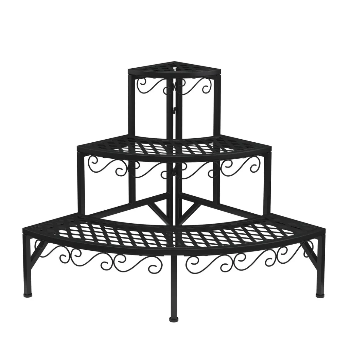 Pflanzenregal 87 x 60 x 60 cm schwarz