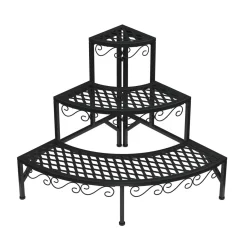 Pflanzenregal 87 x 60 x 60 cm schwarz