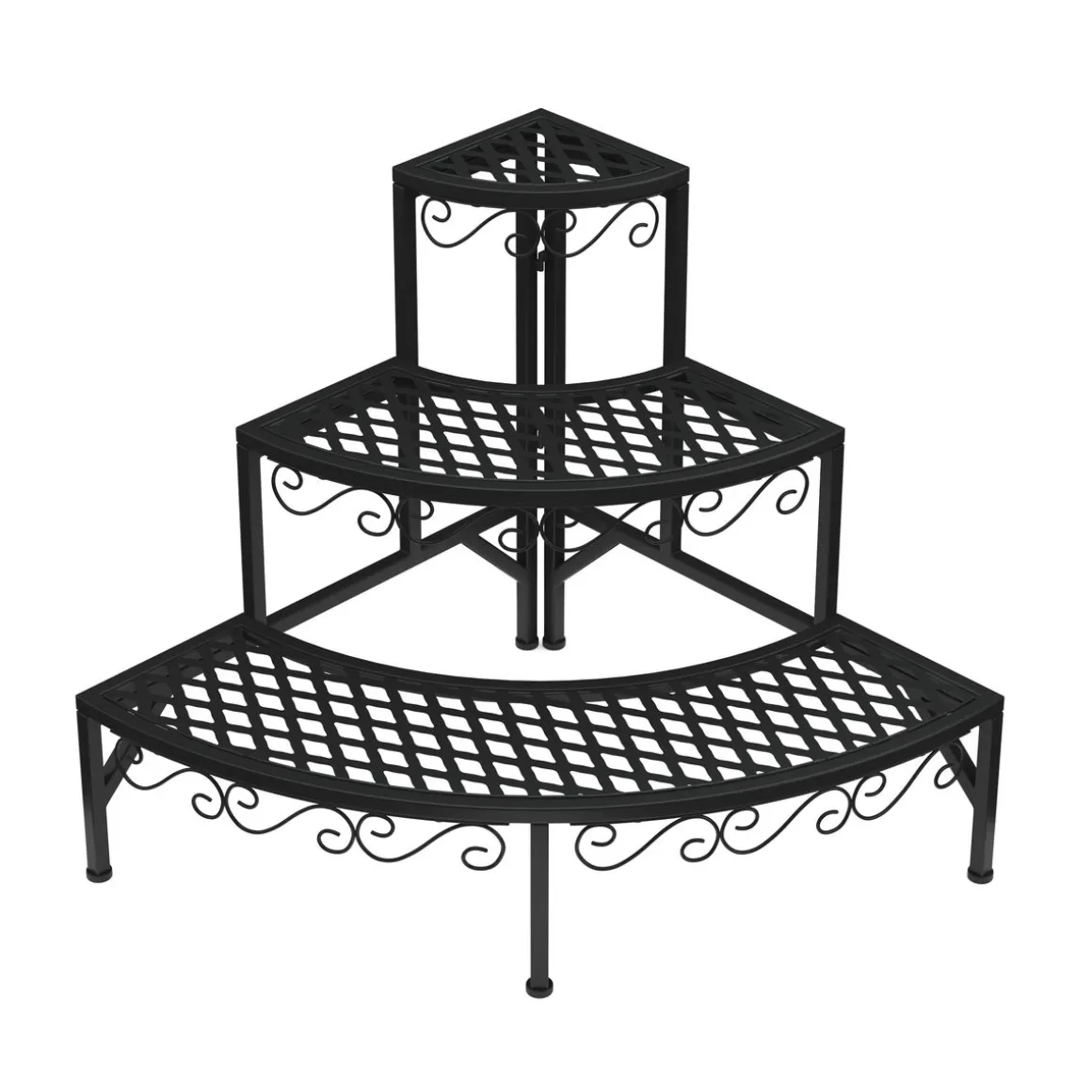 Pflanzenregal 87 x 60 x 60 cm schwarz