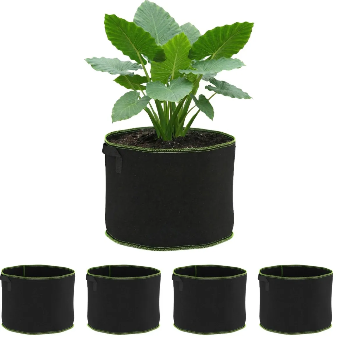 Pflanzsack mit Tragegriffen 5er Set 37L