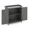 Pflanztisch mit Unterschrank Holz 92 x 96 cm grau