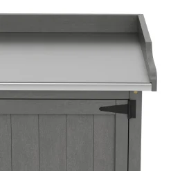Pflanztisch mit Unterschrank Holz 92 x 96 cm grau