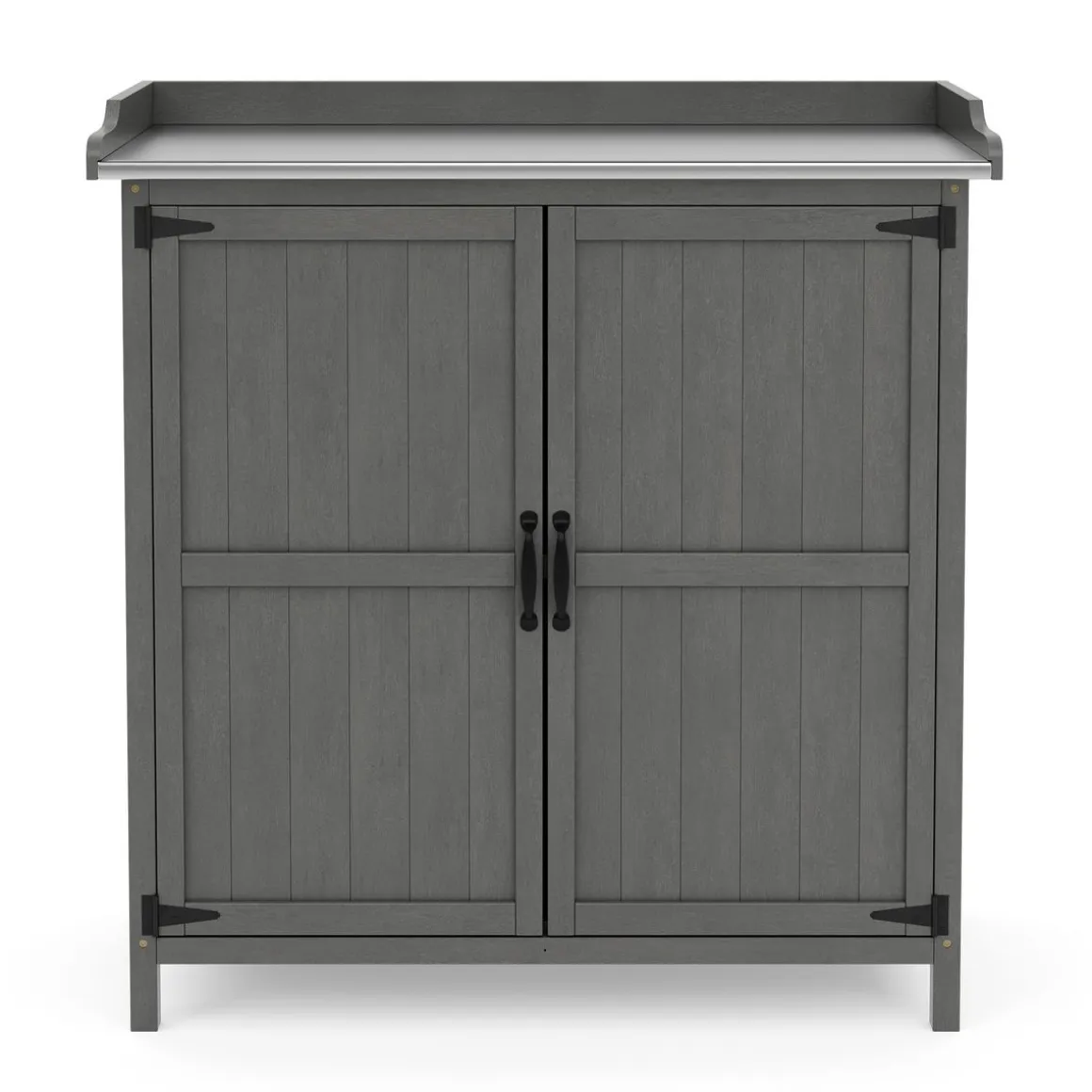 Pflanztisch mit Unterschrank Holz 92 x 96 cm grau