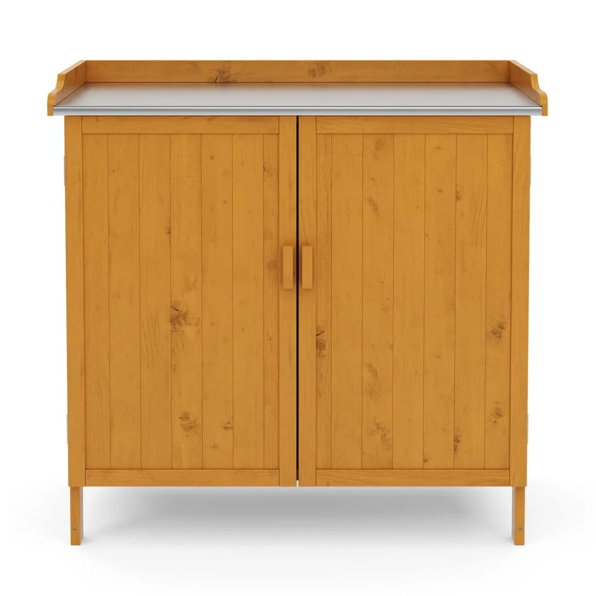 Pflanztisch mit Unterschrank Holz 98 x 95 cm natur