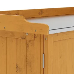 Pflanztisch mit Unterschrank Holz 98 x 95 cm natur