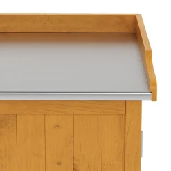 Pflanztisch mit Unterschrank Holz 98 x 95 cm natur