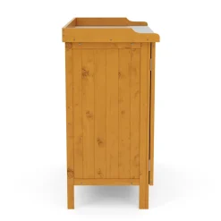 Pflanztisch mit Unterschrank Holz 98 x 95 cm natur
