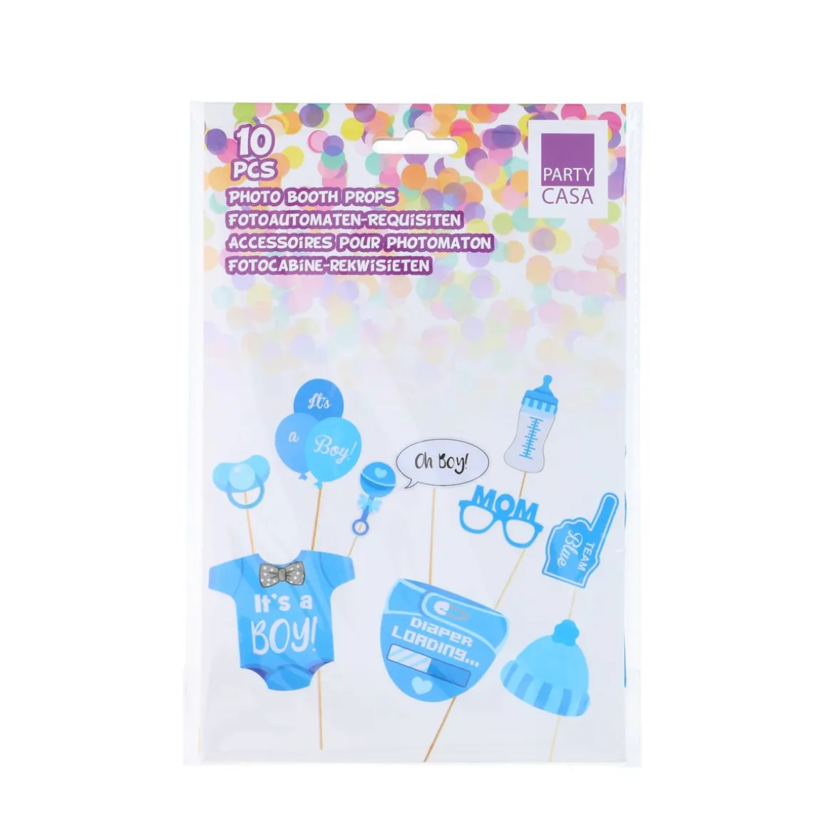 Photobooth Set I'ts a Boy 10-teilig blau