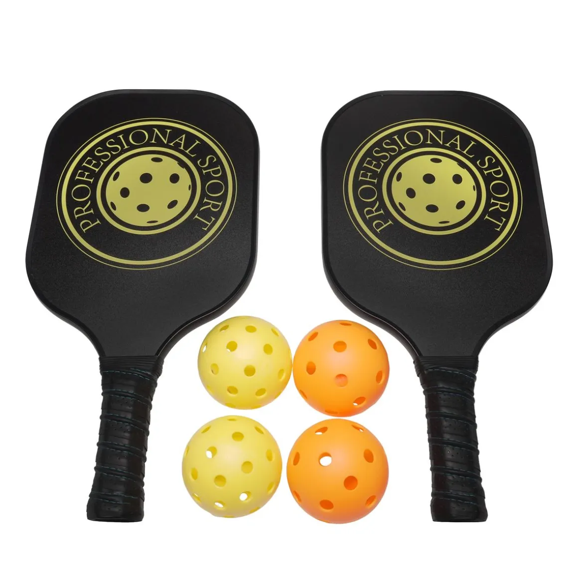 Pickleball Spielset 7-teilig schwarz/gelb
