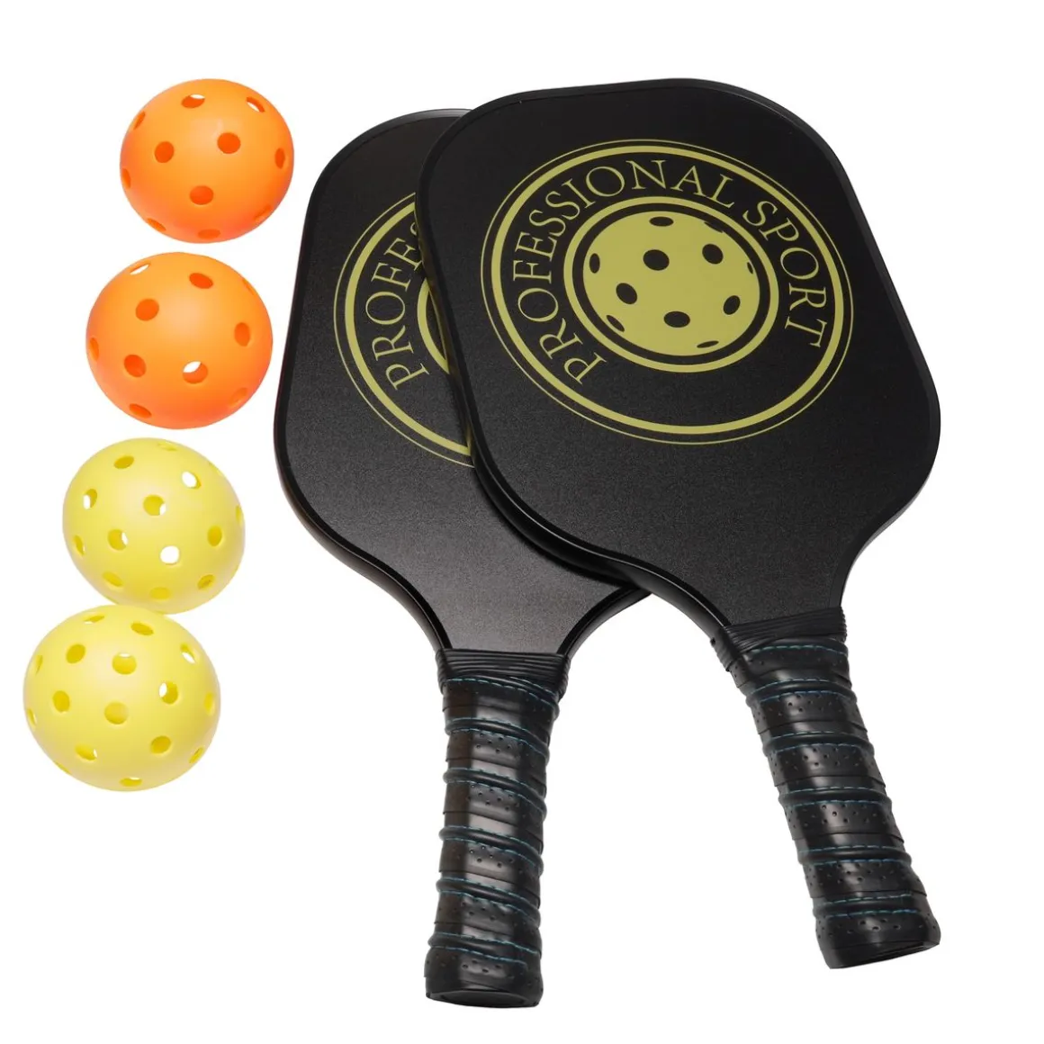 Pickleball Spielset 7-teilig schwarz/gelb