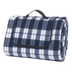 Picknickdecke Fleece 200 x 150 cm blau/weiss
