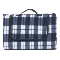 Picknickdecke Fleece 200 x 150 cm blau/weiss