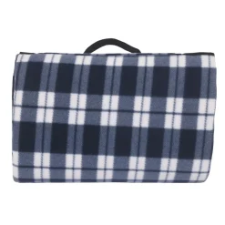 Picknickdecke Fleece 200 x 150 cm blau/weiss