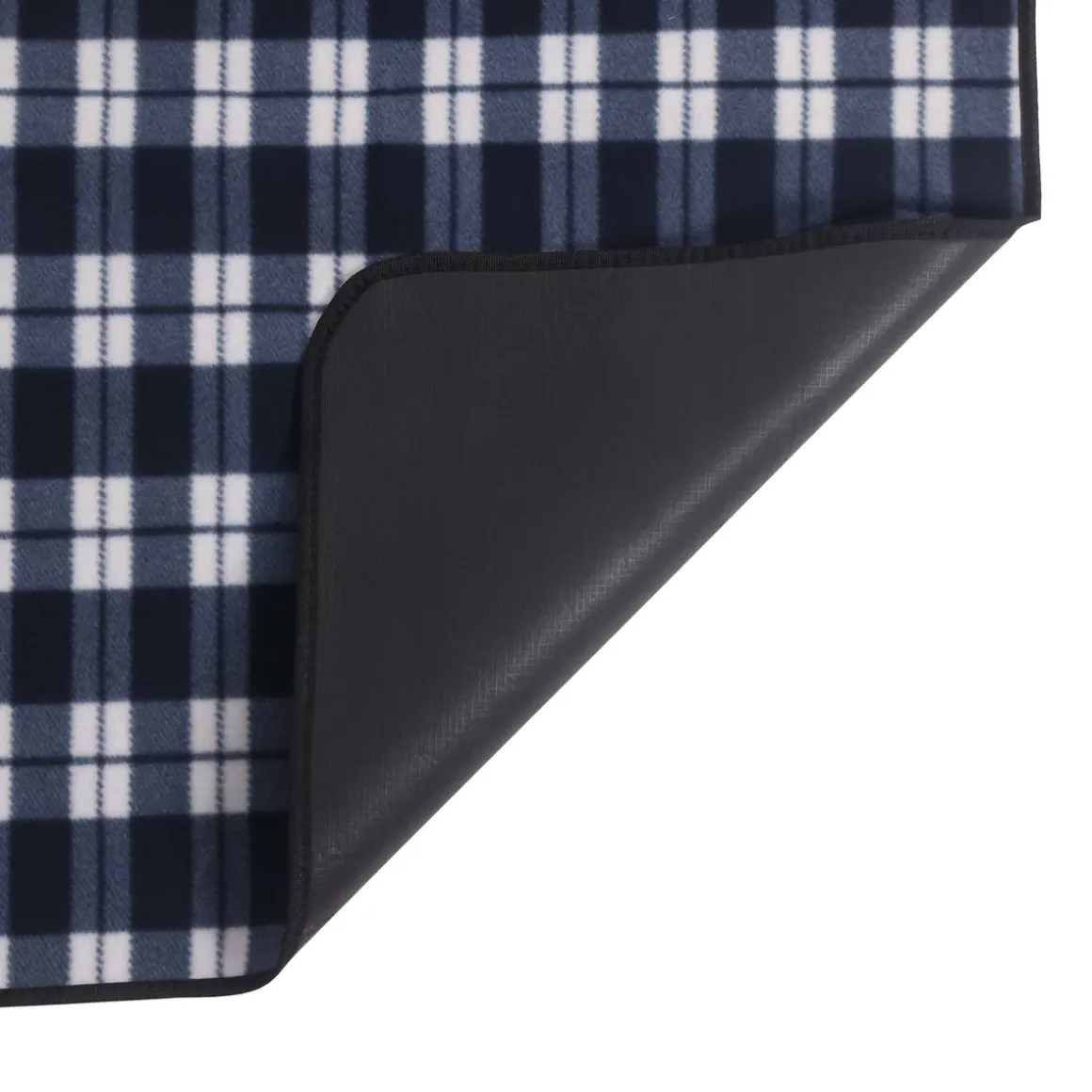 Picknickdecke Fleece 200 x 150 cm blau/weiss