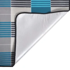 Picknickdecke Fleece 200 x 200 cm blau/grau