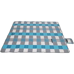 Picknickdecke Fleece 200 x 200 cm blau/grau