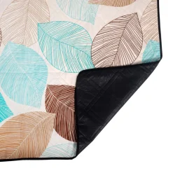 Picknickdecke 200 x 200 cm blau/braun
