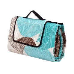 Picknickdecke 200 x 200 cm blau/braun
