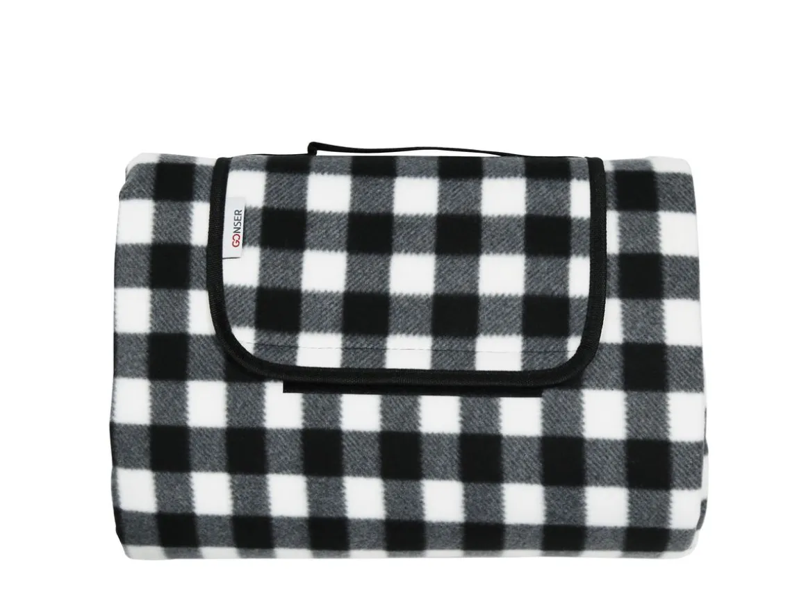Picknickdecke 200 x 145 cm schwarz/weiss
