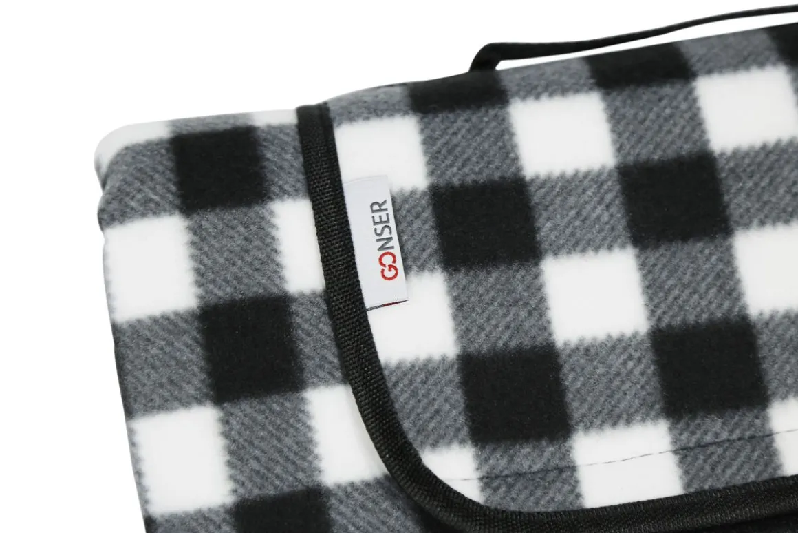 Picknickdecke 200 x 145 cm schwarz/weiss