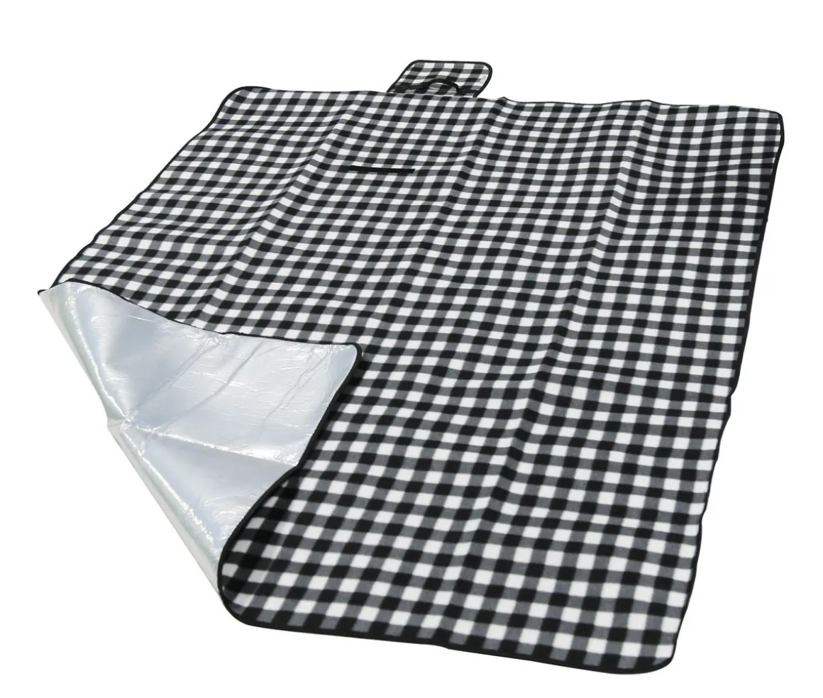 Picknickdecke 200 x 145 cm schwarz/weiss