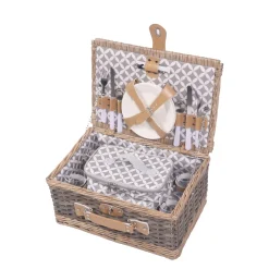 Picknickkorb Set für 4 Personen 40 x 28 x 19 cm