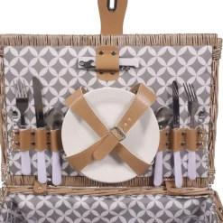Picknickkorb Set für 4 Personen 40 x 28 x 19 cm