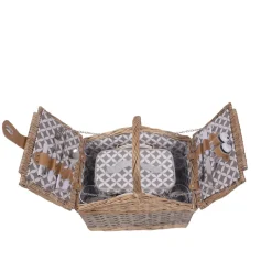 Picknickkorb Set für 4 Personen 36 x 28 x 28 cm