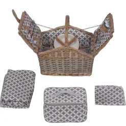 Picknickkorb Set für 4 Personen 36 x 28 x 28 cm