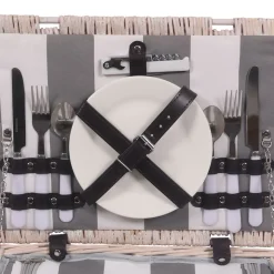Picknickkorb Set für 2 Personen 40 x 30 x 19 cm