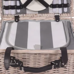 Picknickkorb Set für 2 Personen 40 x 30 x 19 cm