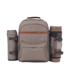 Picknick Rucksack Set für 4 Personen braun