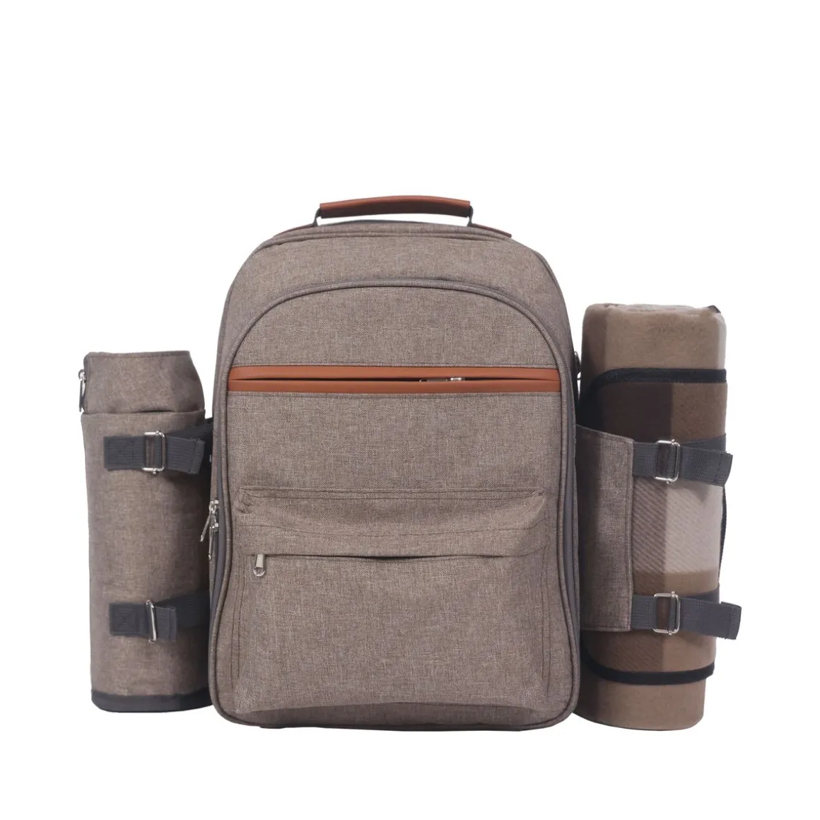 Picknick Rucksack Set für 4 Personen braun