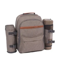 Picknick Rucksack Set für 4 Personen braun