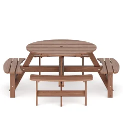 Picknicktisch mit 4 Bänken Holz 178 cm