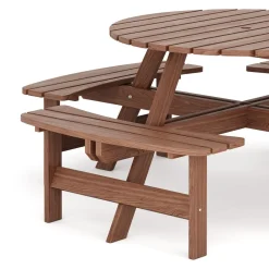 Picknicktisch mit 4 Bänken Holz 178 cm