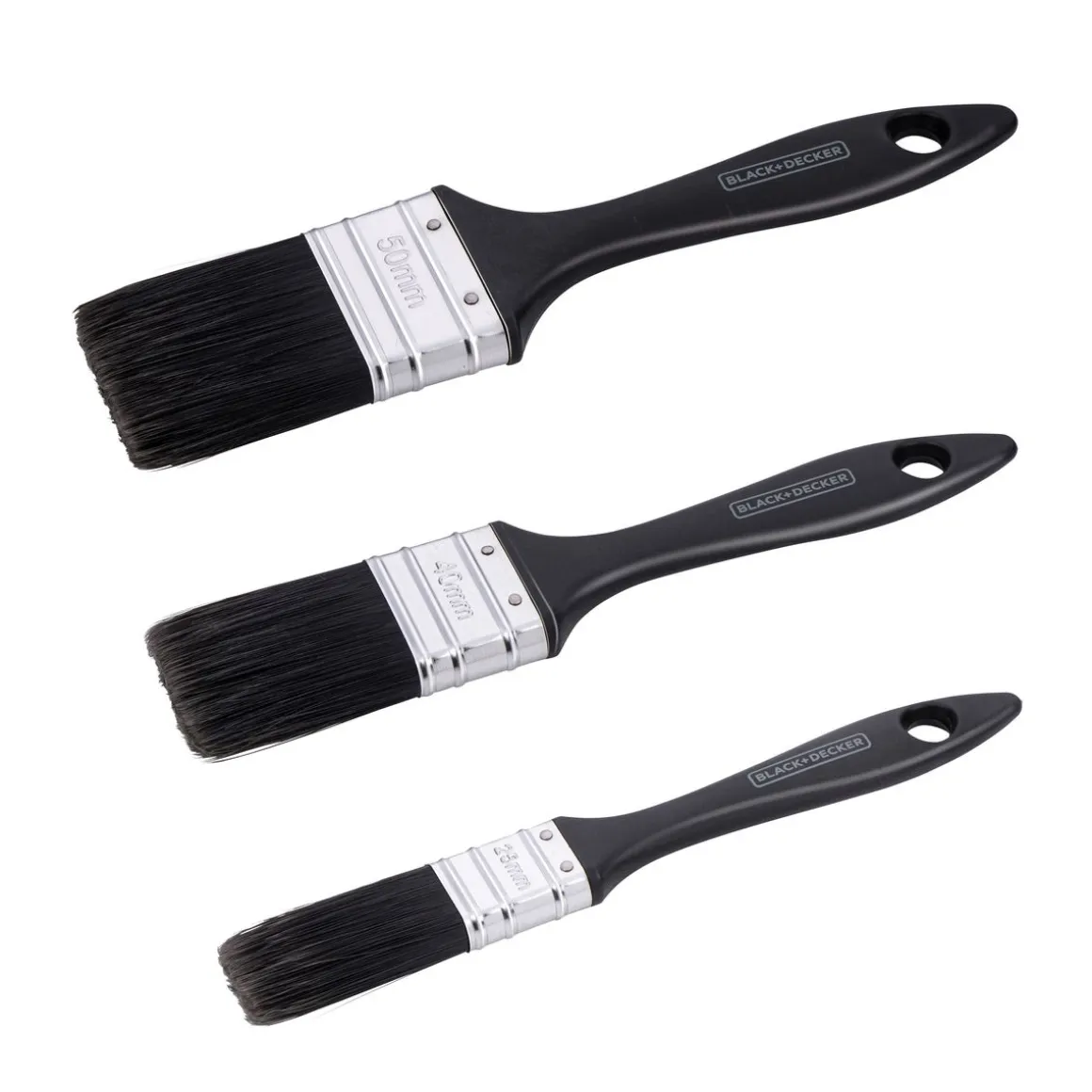 Pinsel Set Flachpinsel 3-teilig schwarz