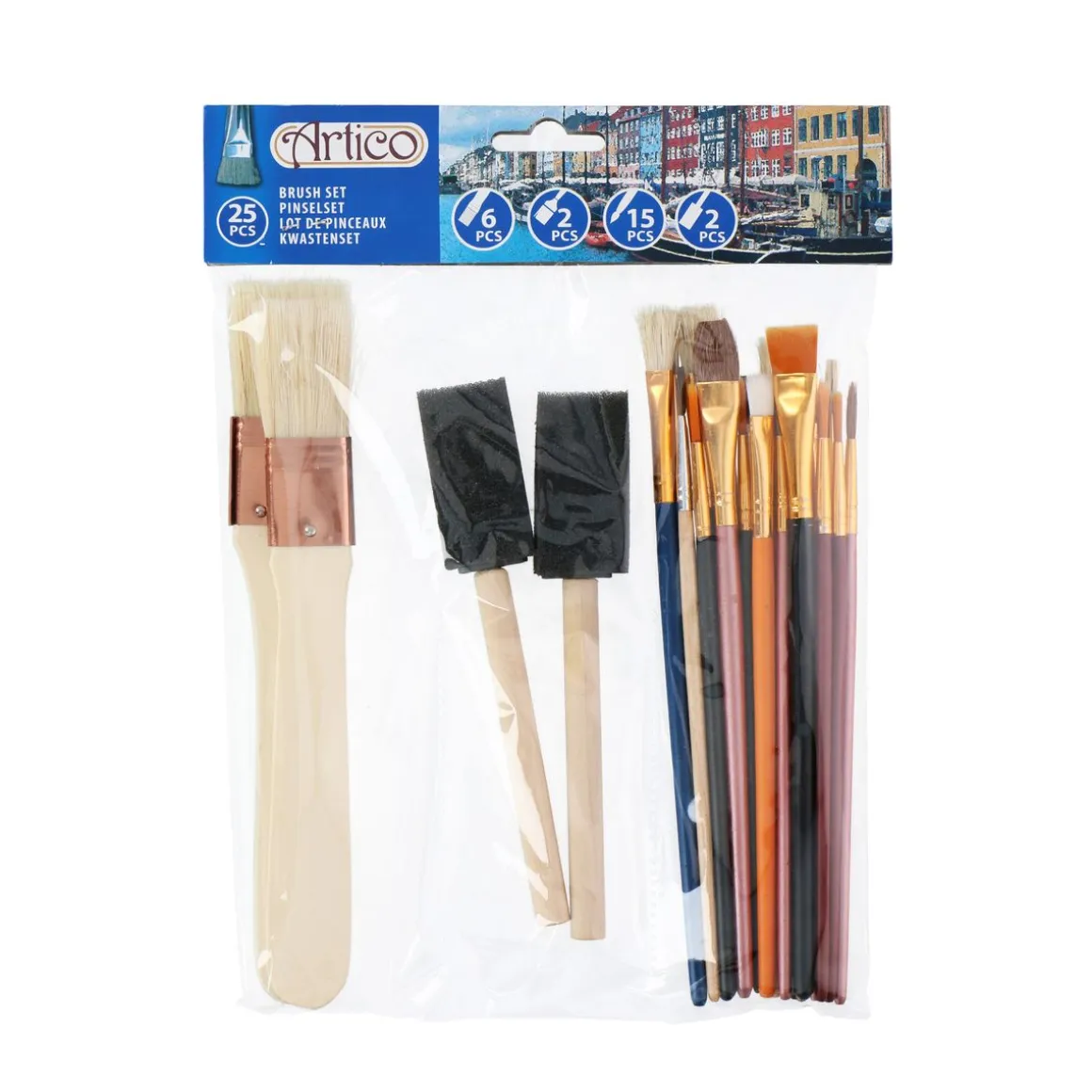 Pinsel Set Holz 25-teilig