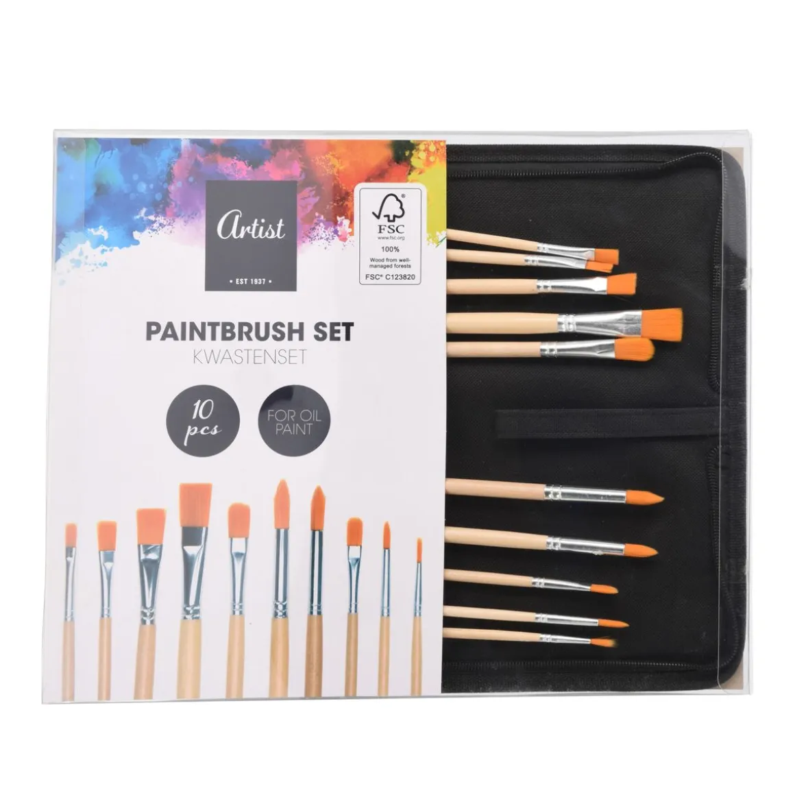 Pinsel Set Ölfarben Etui 11-teilig