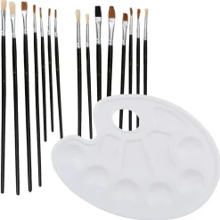 Pinsel Set mit Palette Set 16-teilig