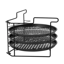 Pizzablech rund 29 cm 3er Set mit Ständer