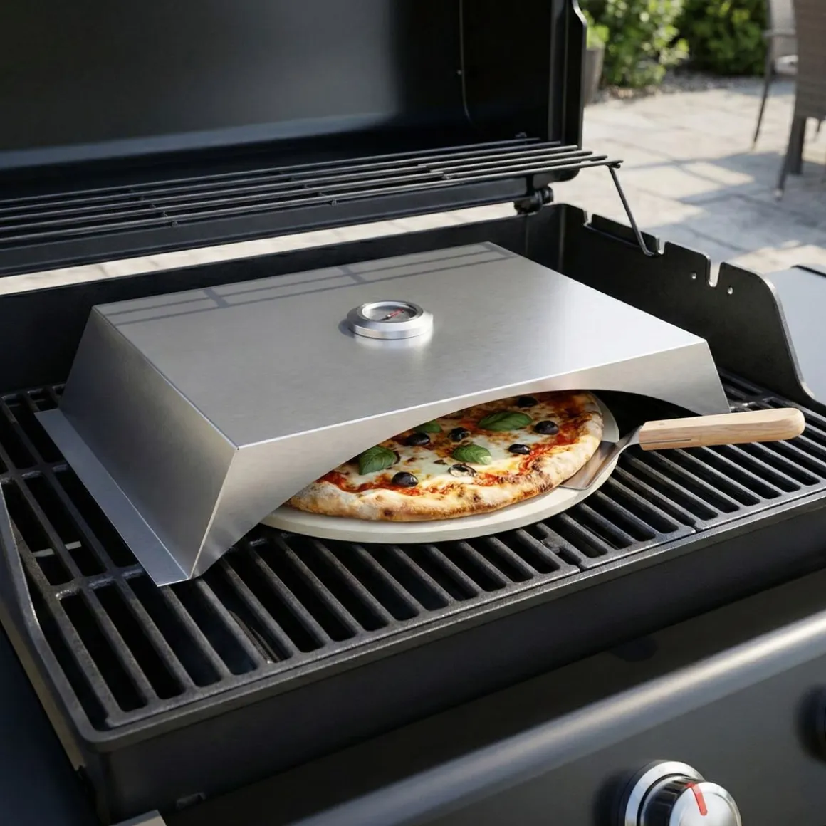 Pizzaofen Aufsatz für Grill inkl. Pizzastein